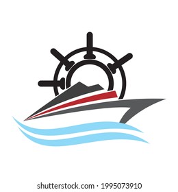 Ship icon logo illustration design