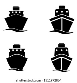 Ship icon, logo isolated on white background