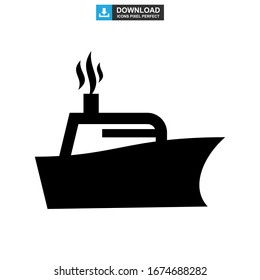 Icono de barco o logotipo símbolo de signo aislado Ilustración vectorial - Iconos vectoriales de estilo negro de alta calidad
