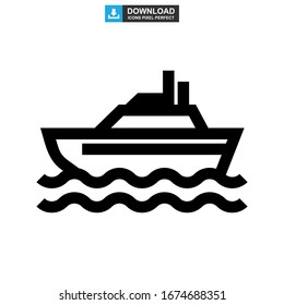 Icono de barco o logotipo símbolo de signo aislado Ilustración vectorial - Iconos vectoriales de estilo negro de alta calidad
