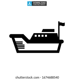 Icono de barco o logotipo símbolo de signo aislado Ilustración vectorial - Iconos vectoriales de estilo negro de alta calidad
