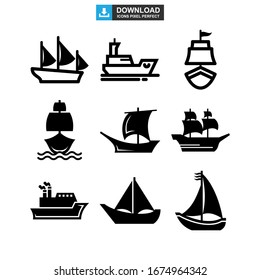 ship icon or logo isolated sign symbol vector illustration - Collection of high quality black style vector icons
