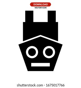 Icono de barco o logotipo símbolo de signo aislado Ilustración vectorial - Iconos vectoriales de estilo negro de alta calidad
