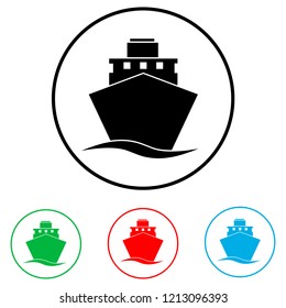 Ship icon, logo on white background