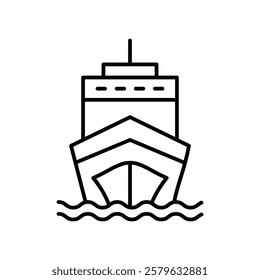 Ship icon logo sign set vector outline