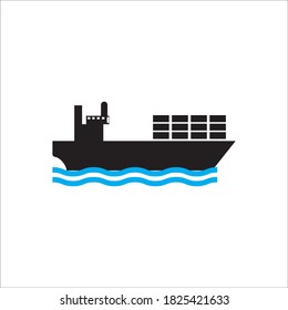 Ship icon logo, vector design illustration