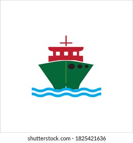 Ship icon logo, vector design illustration
