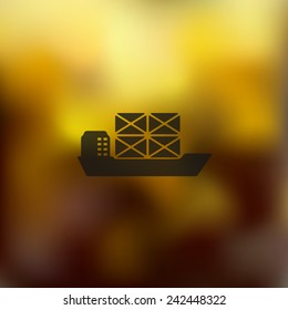 ship icon on blurred background