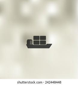 ship icon on blurred background