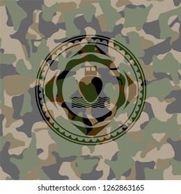 ship icon on camouflage pattern