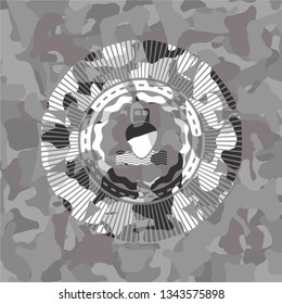 ship icon on grey camo pattern