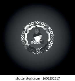 ship icon on grey camo pattern