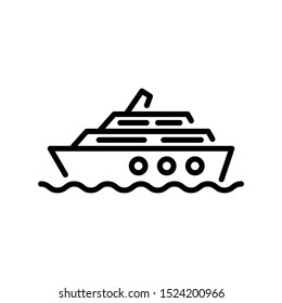 Ship icon on white background vector illustration, Marine sail boat concept sign, Transport symbol, Graphic design element