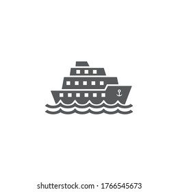 Ship icon on white background
