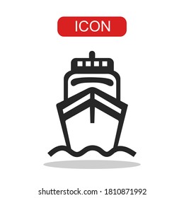 Schiff-Symbol auf weißem Hintergrund.