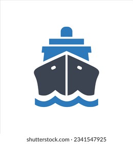 Ship icon on white background