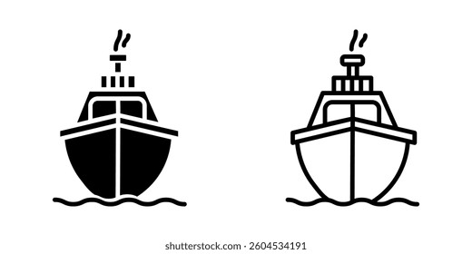 Ship icon on white background