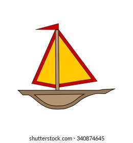 Ship icon on white. background. Vector illustration.