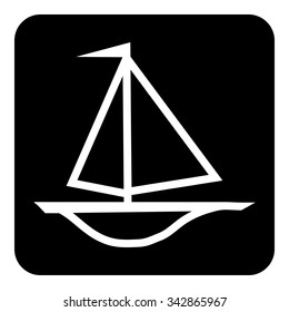 Ship icon on white. background. Vector illustration.