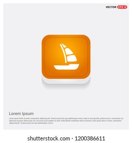 Ship icon Orange Abstract Web Button - vector icon