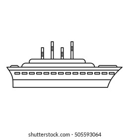 Ship icon. Outline illustration of ship vector icon for web