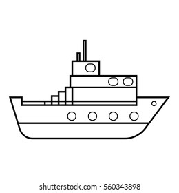 Ship icon. Outline illustration of ship vector icon for web