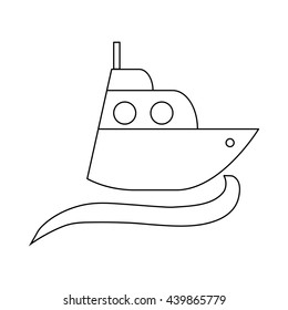 Ship icon in outline style