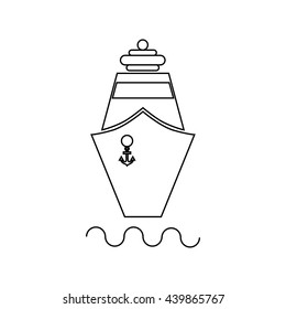 Ship icon in outline style. Coastguard icon