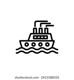 ship icon outline style vector design