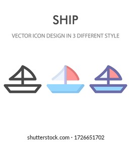 ship icon pack isolated on white background. for your web site design, logo, app, UI. Vector graphics illustration and editable stroke. EPS 10.