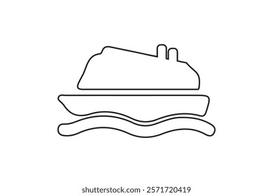 Ship icon. Public ship Line art vector. Public ship icon isolated illustration design on a white background.