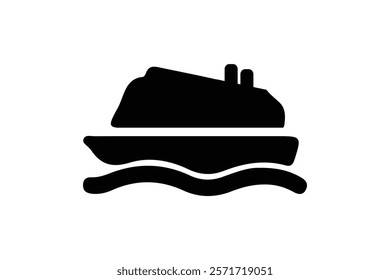 Ship icon. Public ship silhouette vector. Public ship icon isolated illustration design on a white background.