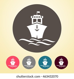 Ship Icon in round shape.