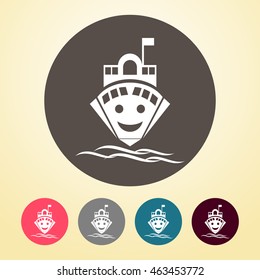 Ship Icon in round shape.