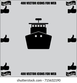 Ship icon, sea liner vector illustration