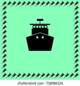 Ship icon, sea liner vector illustration