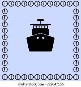 Ship icon, sea liner vector illustration
