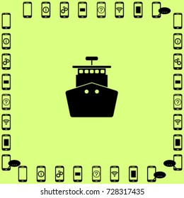 Ship icon, sea liner vector illustration