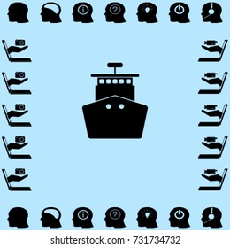 Ship icon, sea liner vector illustration