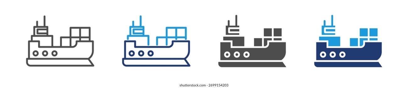 ship icon set multiple style