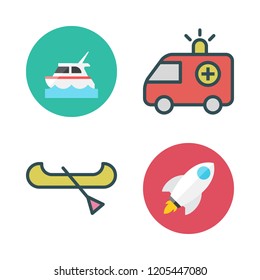 ship icon set. vector set about yacht, boat icon, boat and rocket ship icons set.