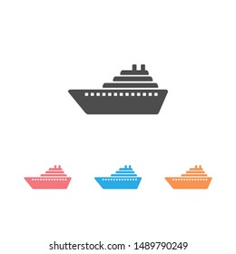 Ship icon set vector. Cruise ship symbol icon illustration