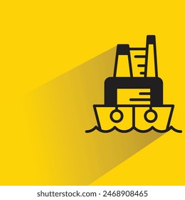 ship icon with shadow on yellow background