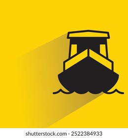 Icono de la nave con la sombra sobre fondo amarillo