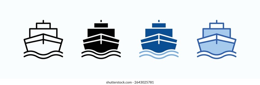 Vector aislado de la colección de estilo múltiple de la hoja del icono de la nave