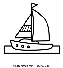 Ship icon. Shipping, cruise symbol. Linear style vector illustration