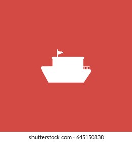 ship icon. sign design. red background