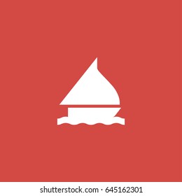 ship icon. sign design. red background