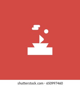ship icon. sign design. red background