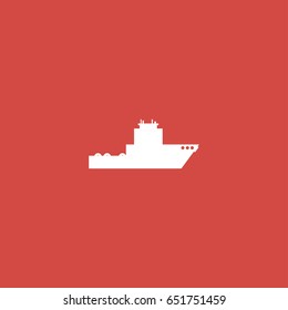 ship icon. sign design. red background